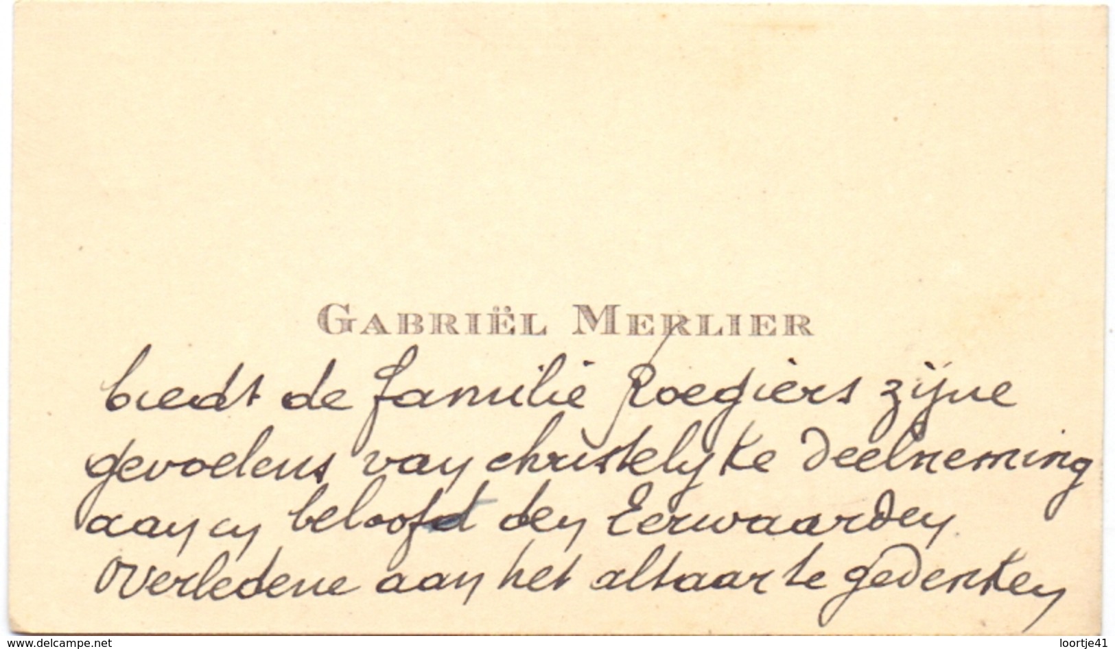 Visitekaartje - Carte Visite - Gabriel Merlier - Visiting Cards