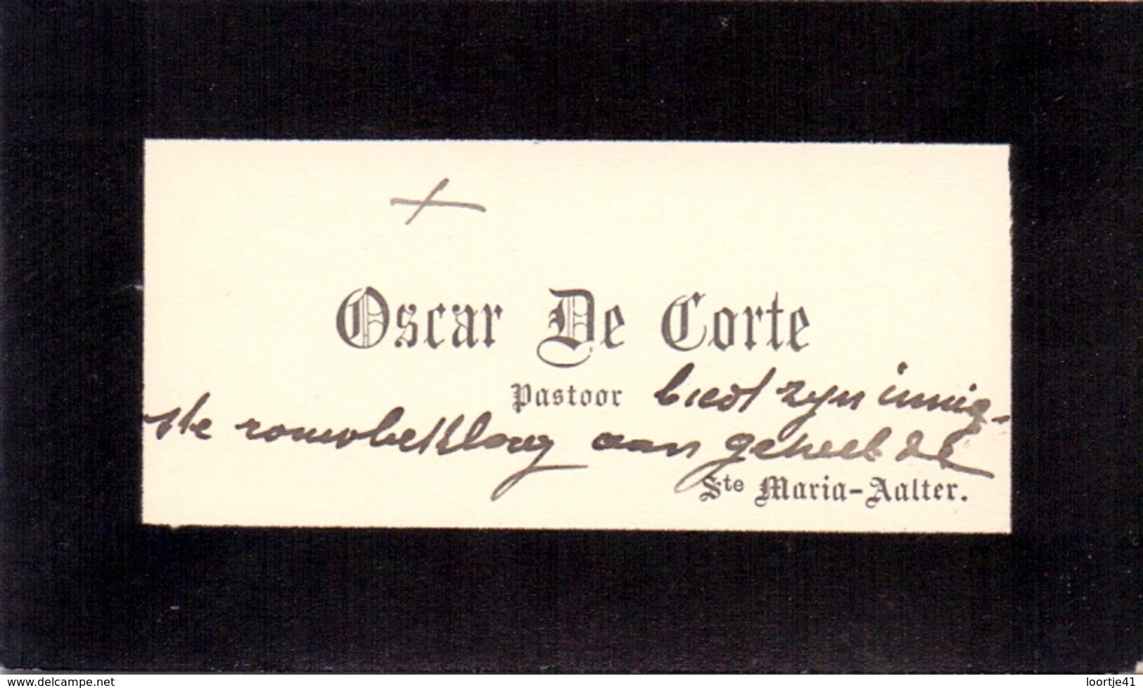 Visitekaartje - Carte Visite - Pastoor Oscar De Corte  - Ste Maria Aalter - Cartes De Visite