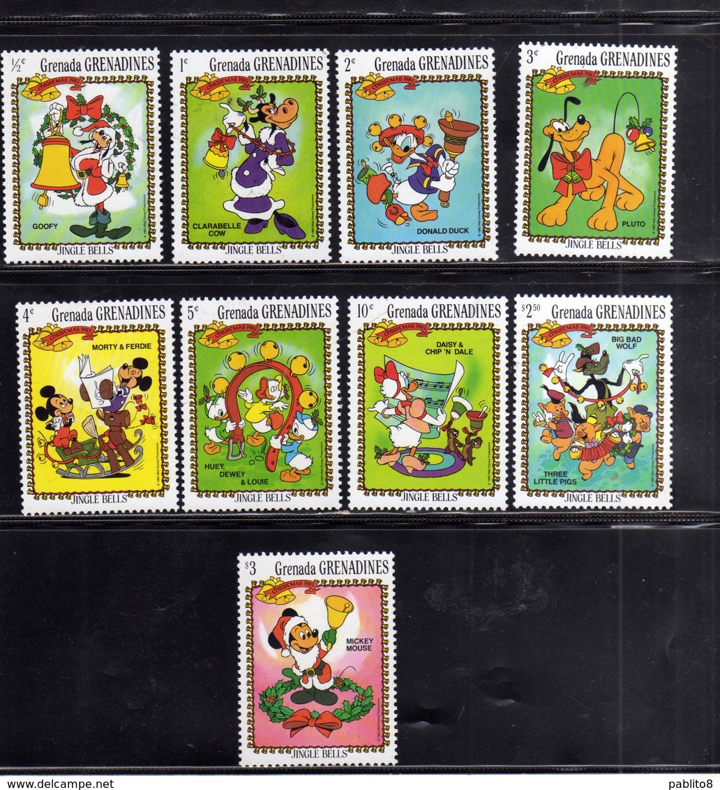 GRENADA GRENADINES 1983 WALT DISNEY JINGLE BELLS COMPLETE SET SERIE COMPLETA MNH - Grenada (1974-...)