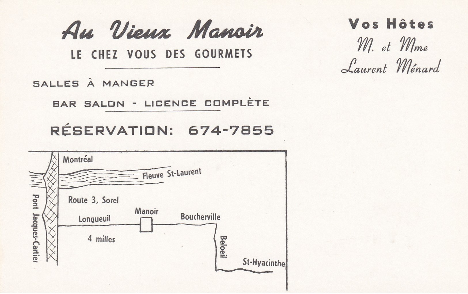 Longueuil Et Boucherville, Quebec , Canada , 40-50s ; Le Chez Vous Des Gourmets - Autres & Non Classés