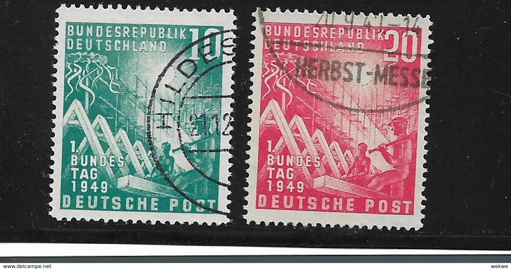 BRDMi.Nr.111-12 O/ (1949) Bundestag - Gebraucht