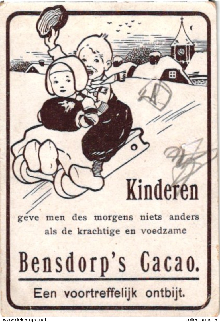 14  chromo litho publiciteit chocolat chokolade BENSDORP, losse reklame plaatjes uit reeksen rond 1890 à 1900