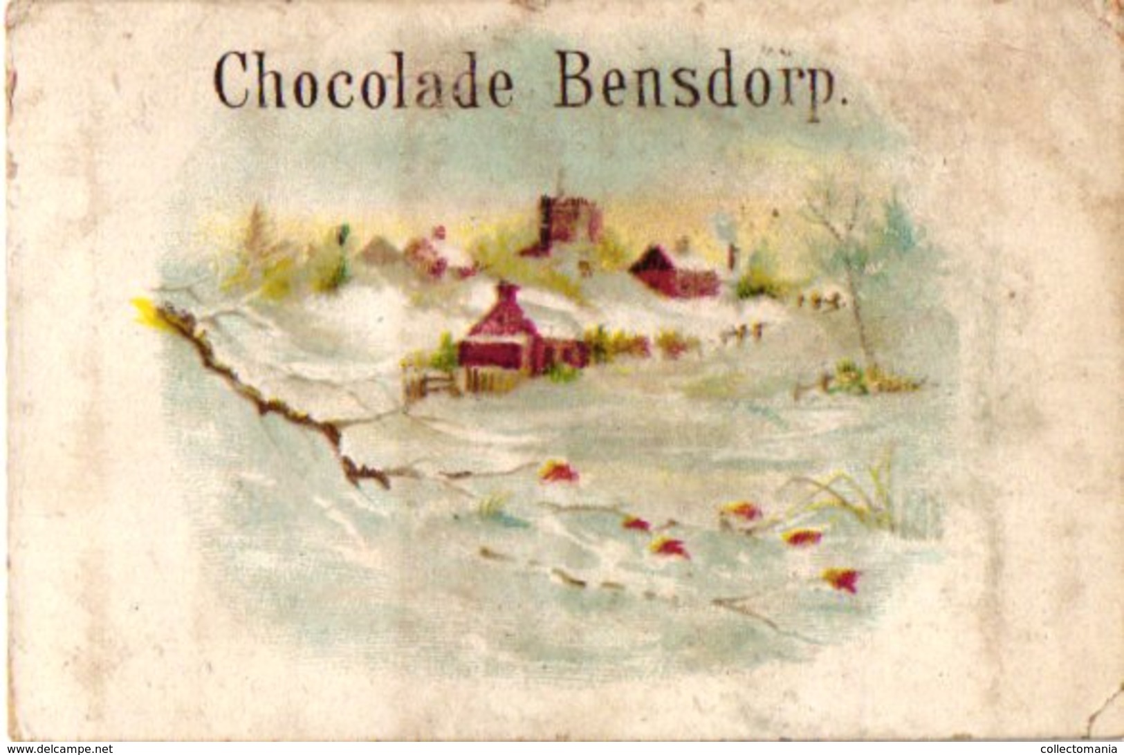 14  chromo litho publiciteit chocolat chokolade BENSDORP, losse reklame plaatjes uit reeksen rond 1890 à 1900