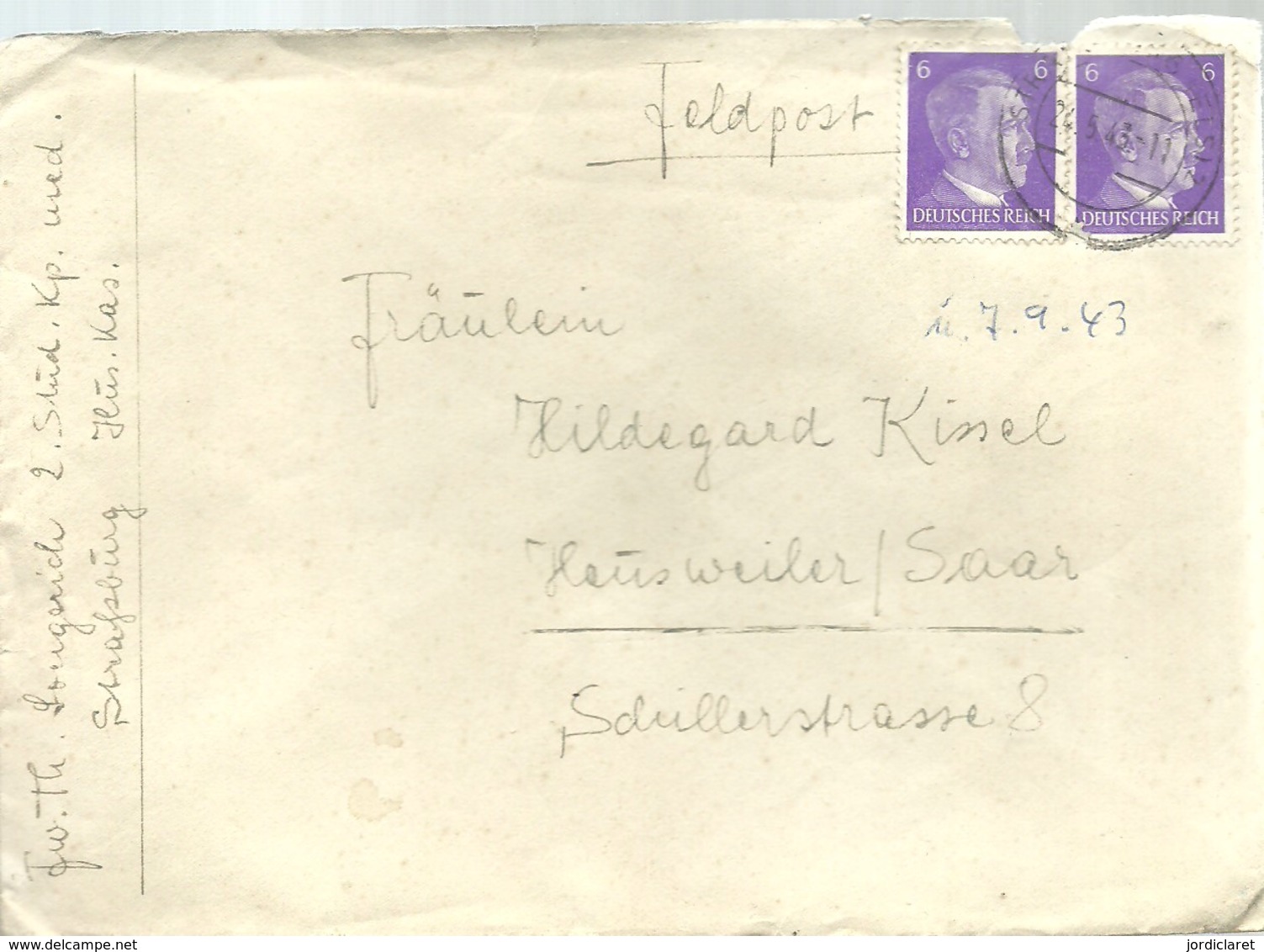 LETTER 1943   FELDPOST - Cartas & Documentos