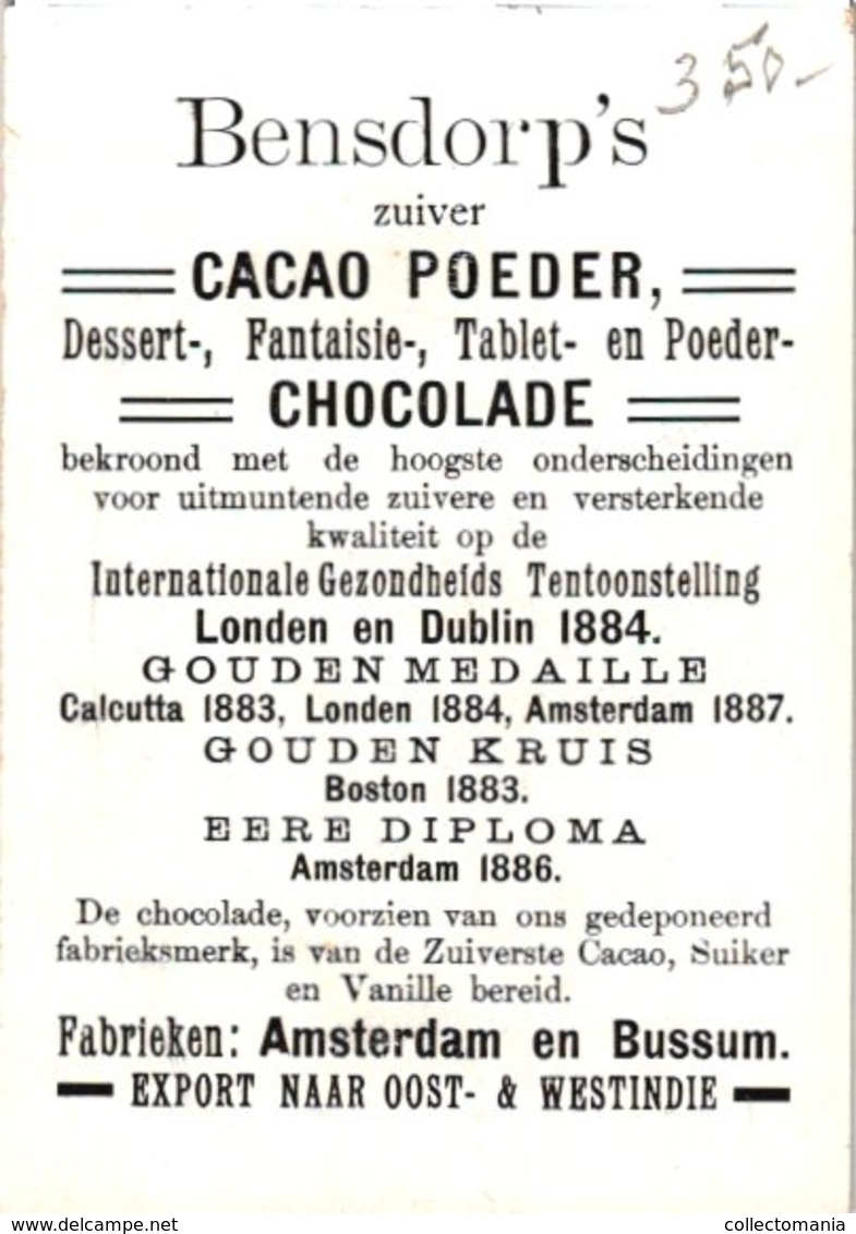 7 chromo litho PUB c1880 à 1890 BENSDORP chocolate chokolade, politie police gendarme picknik met kikkers frogs langlauf