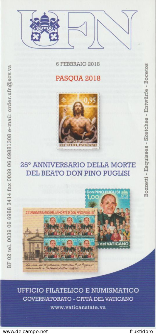 Vatican City Brochures Issues In 2018 About Aerogramme 100 Years Birth Cardinal Gonzalez Martin - Basilica San Miniato - Verzamelingen