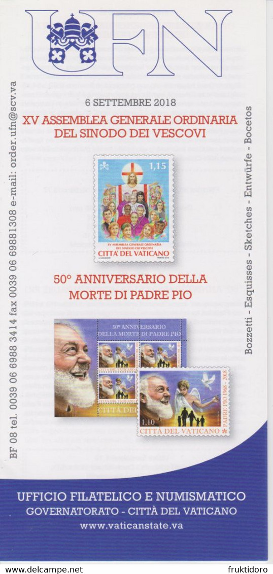 Vatican City Brochures Issues In 2018 About Aerogramme 100 Years Birth Cardinal Gonzalez Martin - Basilica San Miniato - Colecciones