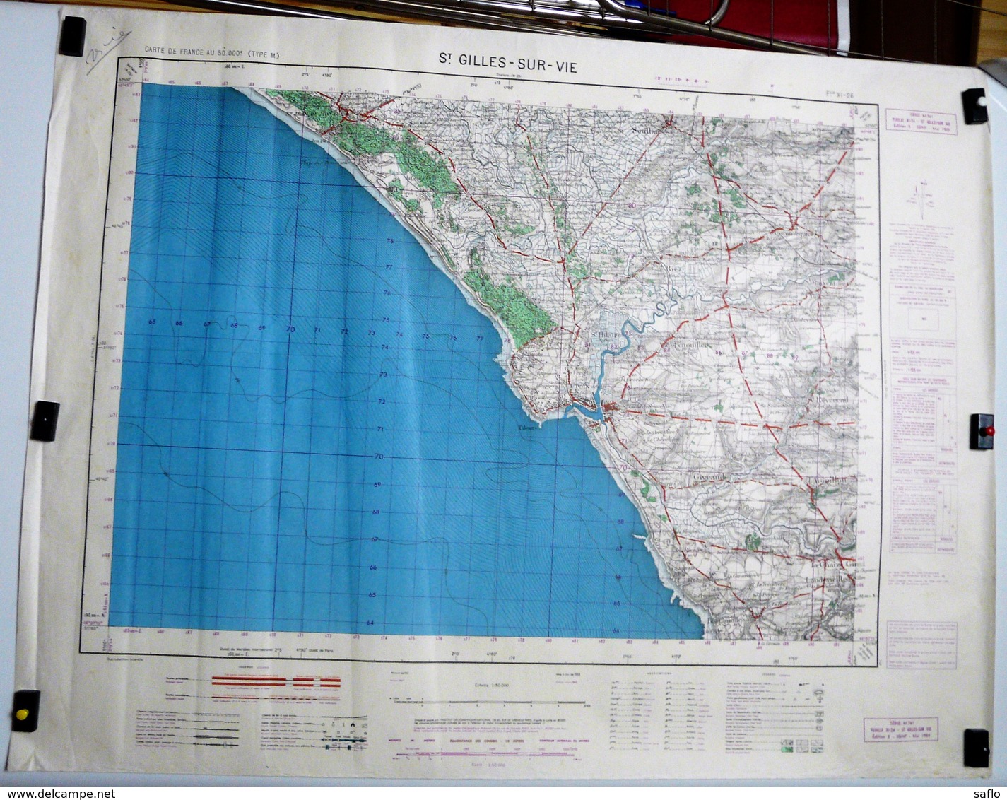 Carte Etat Major Saint Gilles  (Vendée) Type M - 1/50000ème Feuille XI - 26  Institut Géographique National (IGNF) 1959 - Cartes Topographiques
