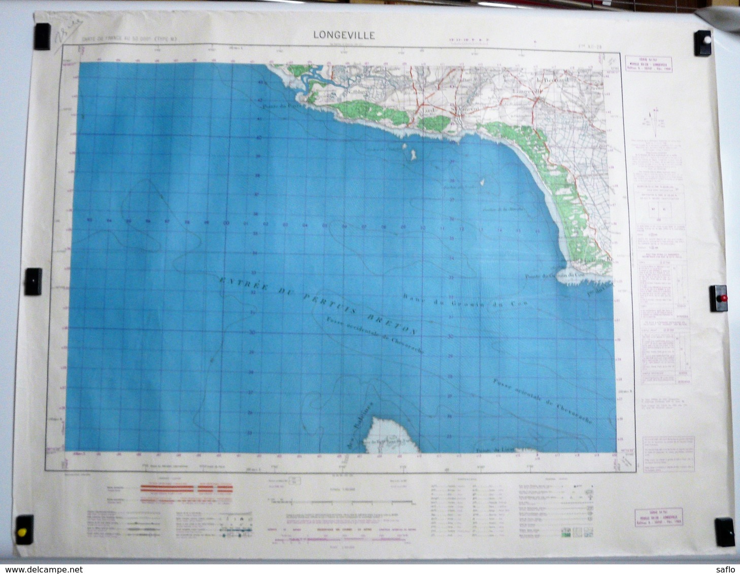 Carte Etat Major Longeville  (Vendée) Type M - 1/50000ème Feuille XII - 28  Institut Géographique National (IGNF) 1959 - Topographical Maps