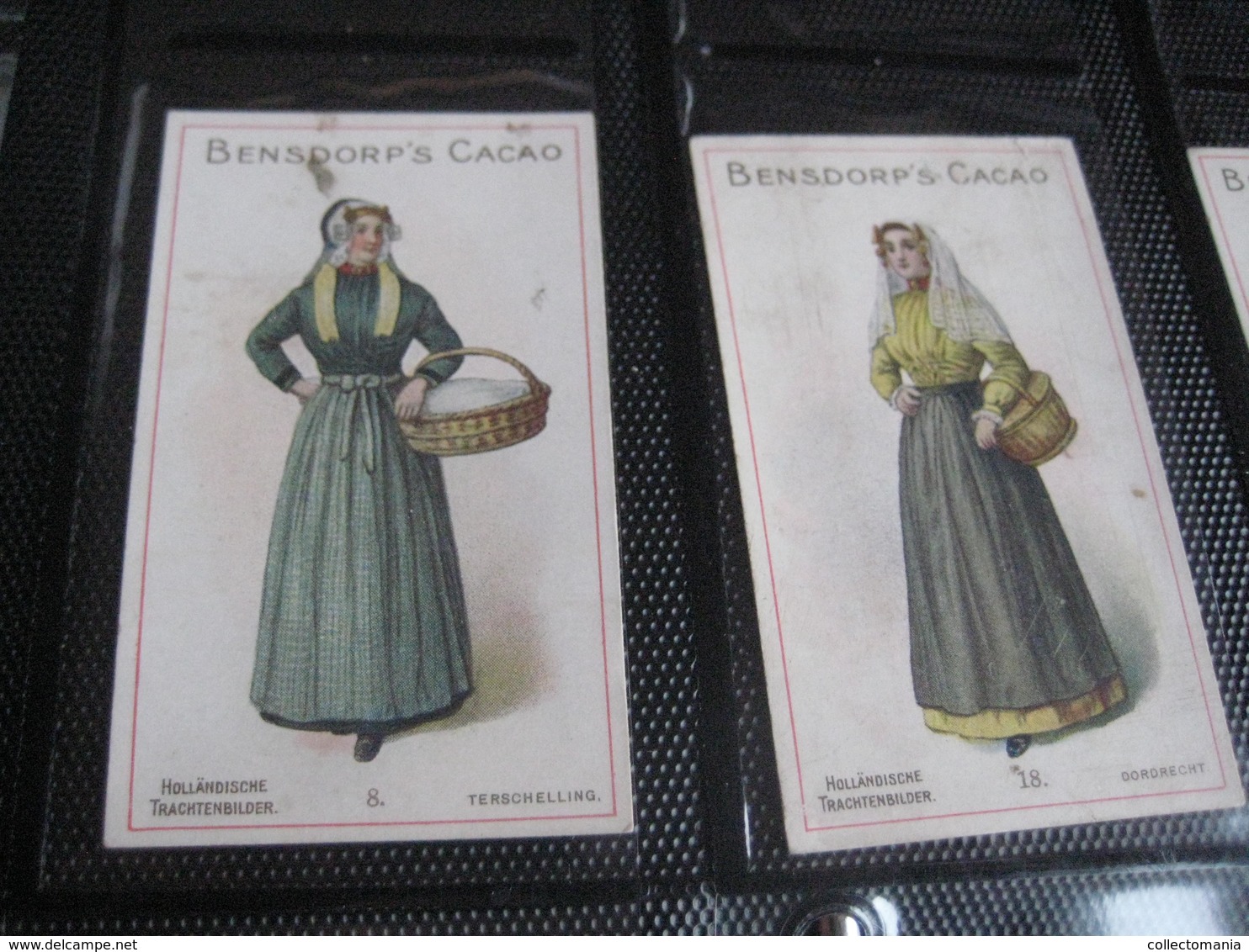 30 cards,   4,2cm X 7,2  cm  advertising  c1890  CACAO COCOA BENSDORP chocolate, all splendid, alike cigarettecards