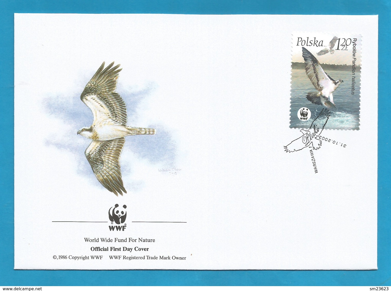 Polen / Polska  2003 , Fischadler / Osprey - WWF Official First Day Cover - Warszawa 31.10.2003 - FDC