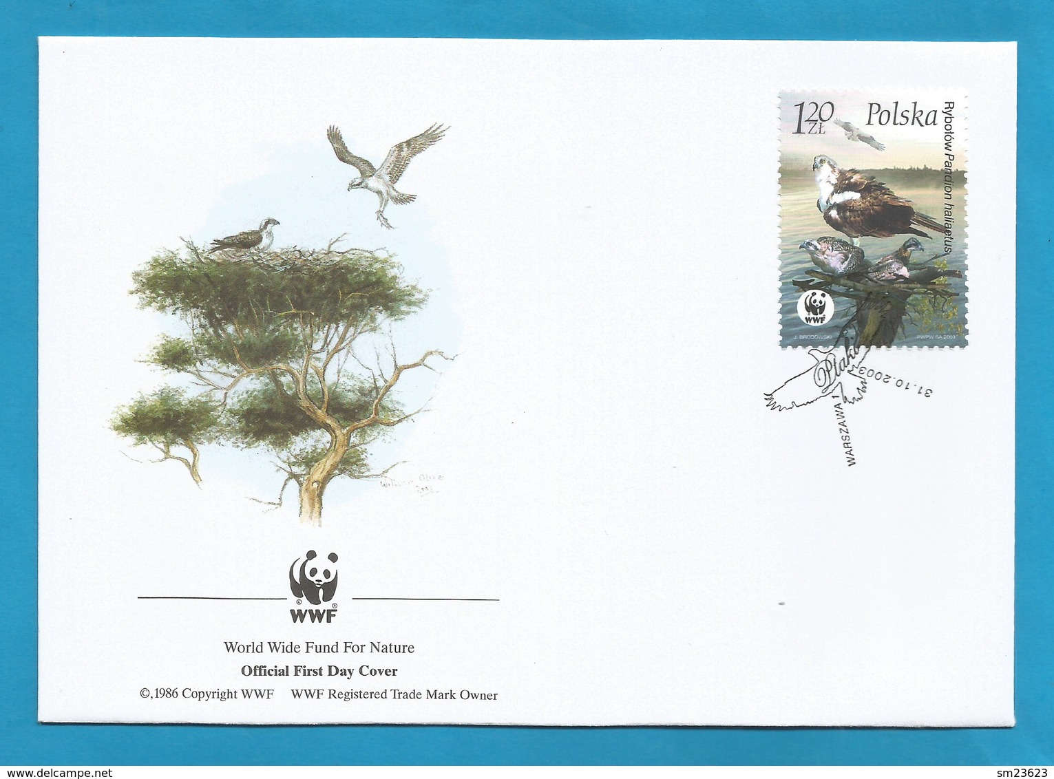 Polen / Polska  2003 , Fischadler / Osprey - WWF Official First Day Cover - Warszawa 31.10.2003 - FDC