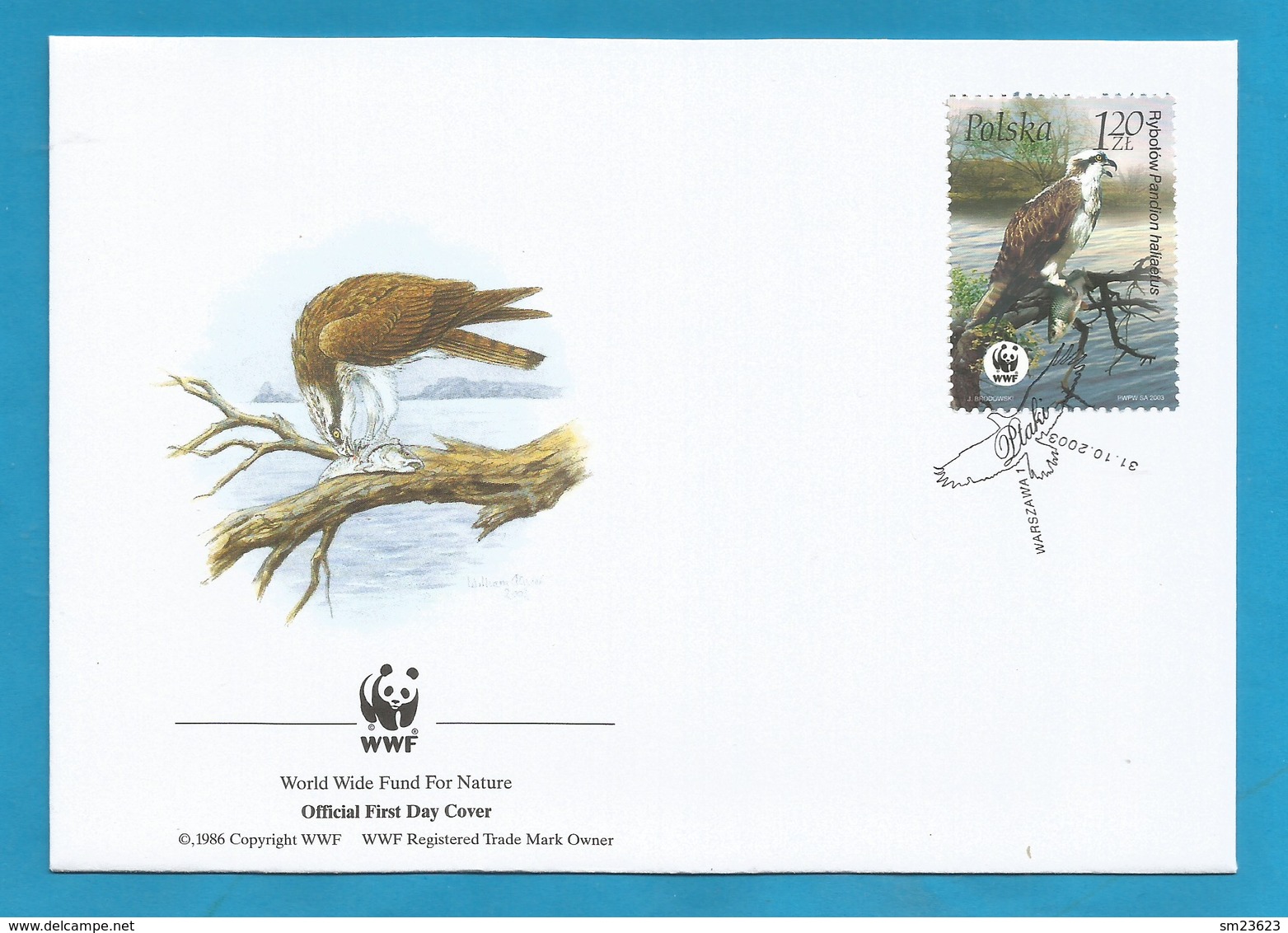 Polen / Polska  2003 , Fischadler / Osprey - WWF Official First Day Cover - Warszawa 31.10.2003 - FDC