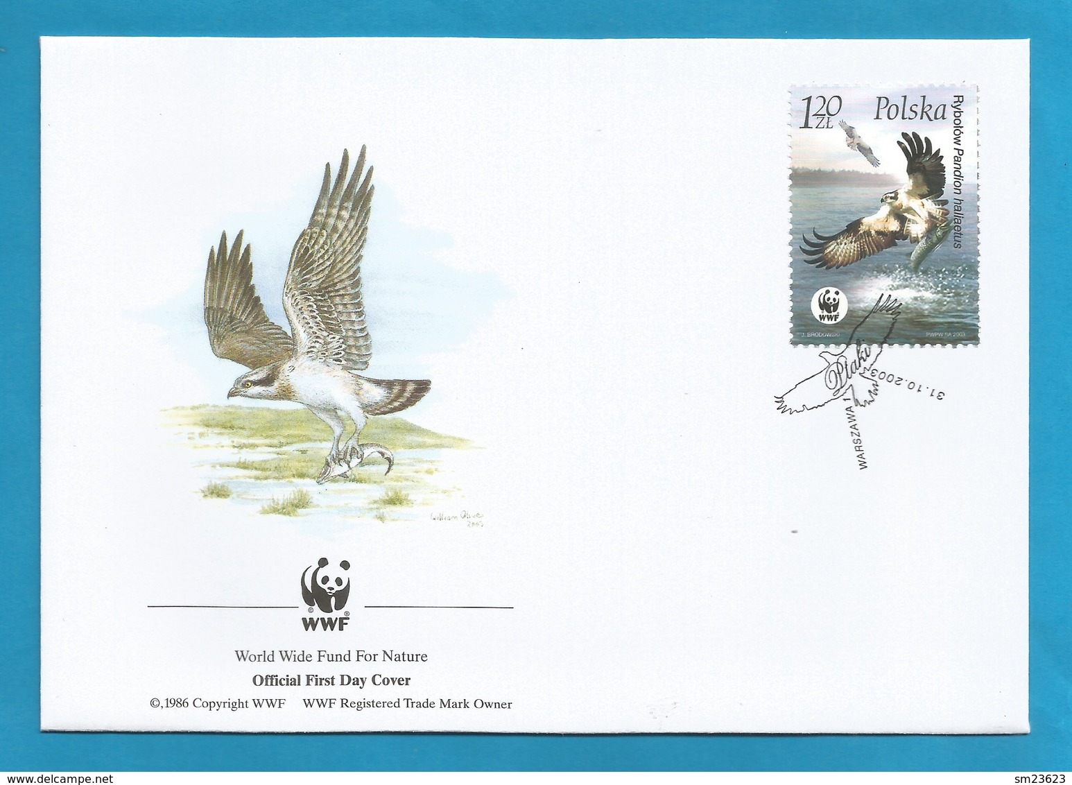 Polen / Polska  2003 , Fischadler / Osprey - WWF Official First Day Cover - Warszawa 31.10.2003 - FDC