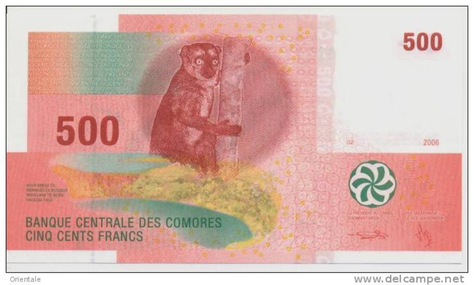 COMOROS P. 15b 500 F 2012 UNC - Comores