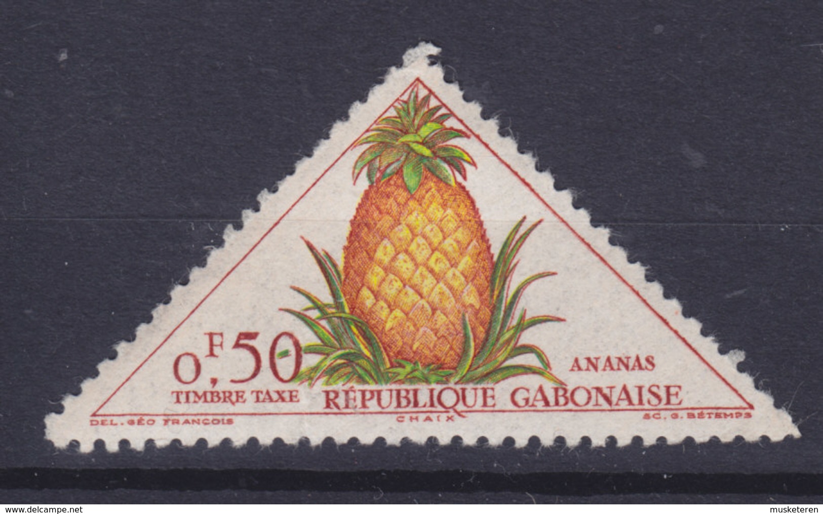 Gabon 1962 Mi. 34     50c. Portomarke TAXE Ananas Pineapple MNH** - Gabun (1960-...)