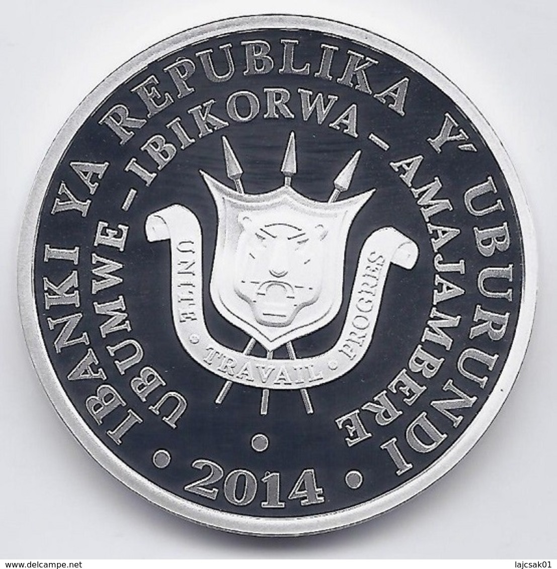 Burundi 5000 Francs 2014. PROOF SILVER Ag The 50th Anniversary Of The Central Bank Of Burundi - Burundi