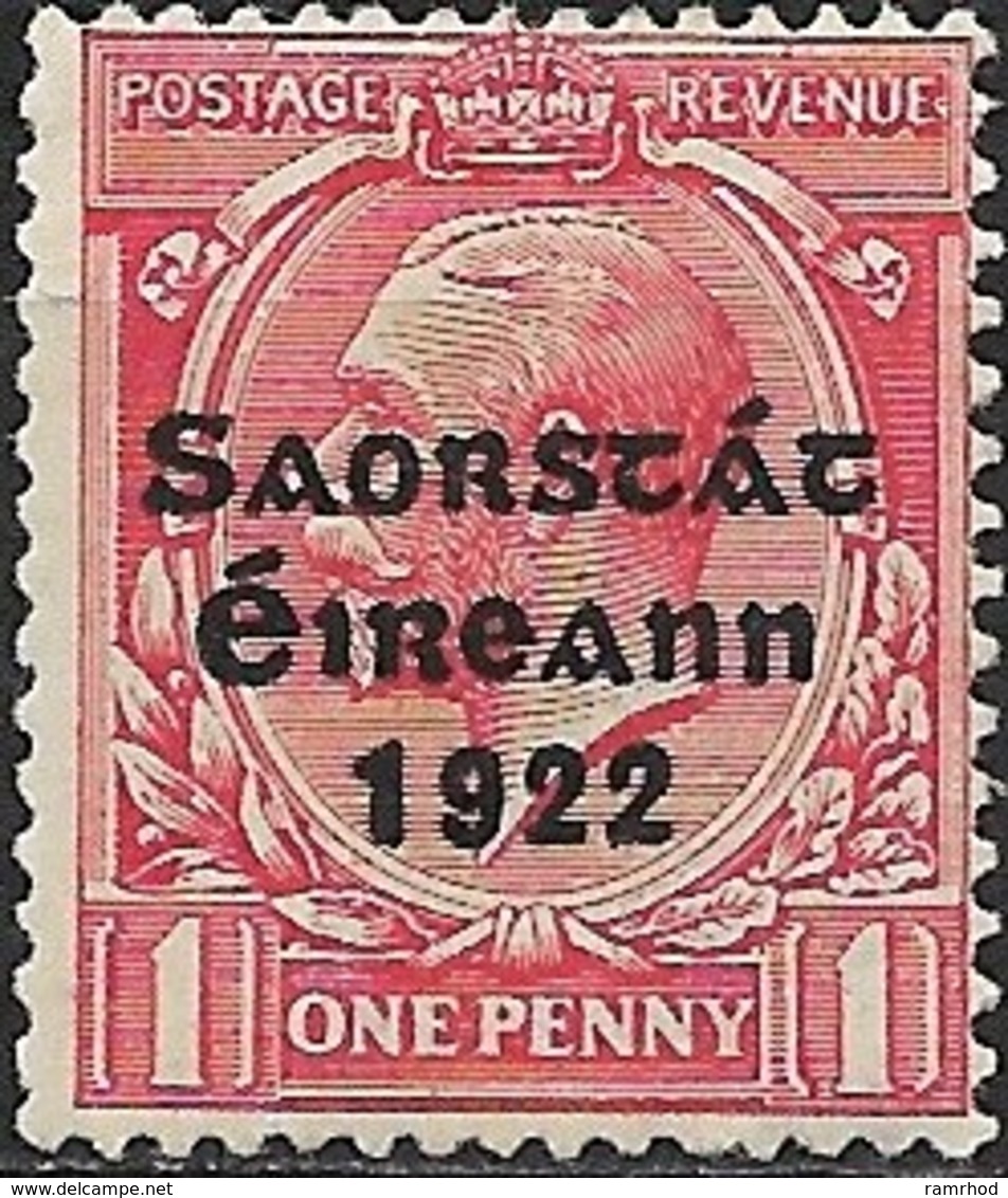 IRELAND 1922 Stamps Of Great Britain Overprinted - 1d. - Red MH - Nuovi