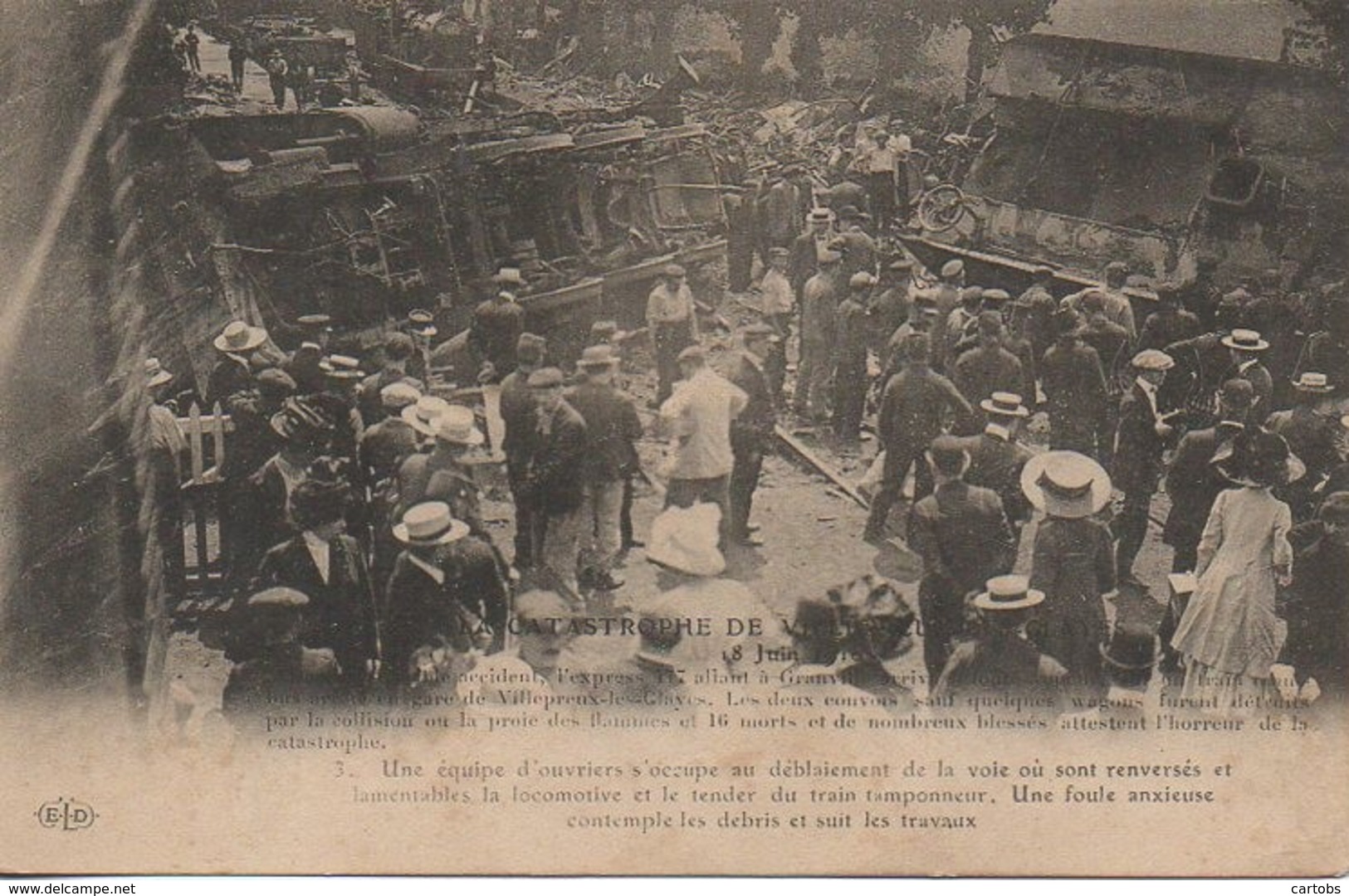 78 Catastrophe De VILLEPREUX 18 Juin 1910  3 Une Equipe D'Ouvriers S'occupe Au Déblaiement - Villepreux