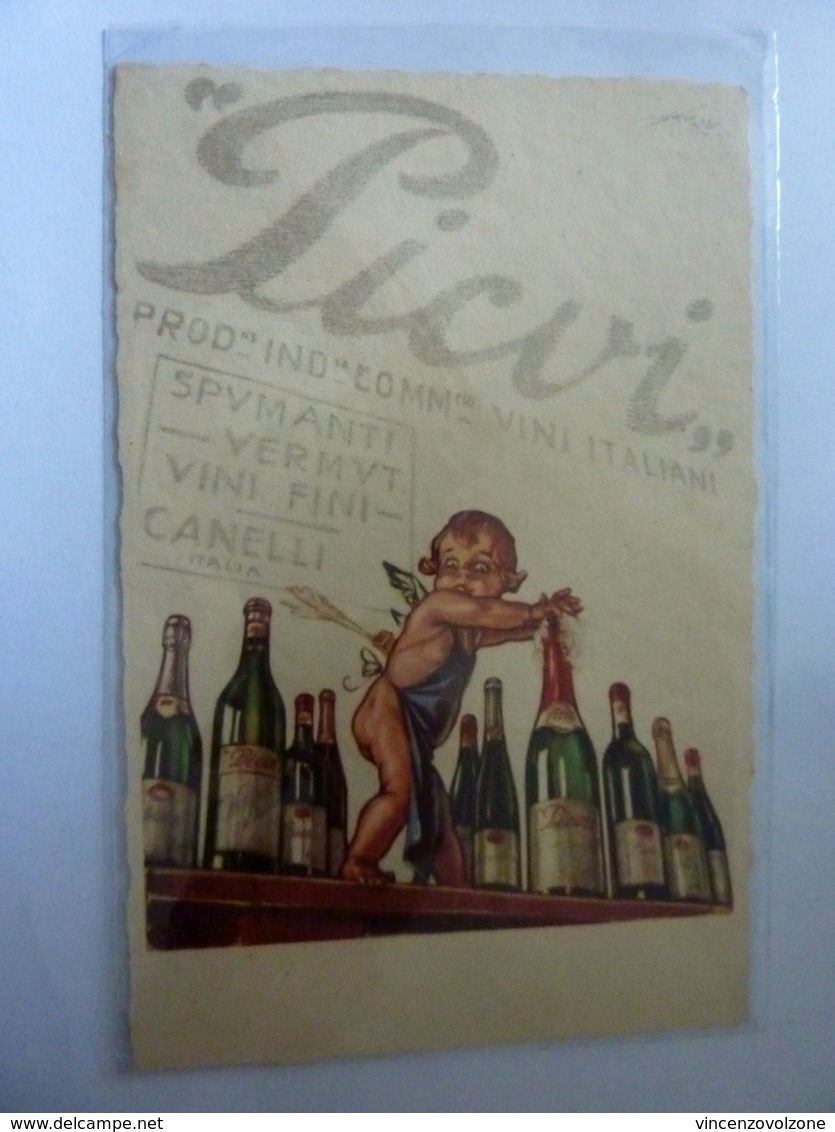 Cartolina  Pubblicitaria Illustratore"PICIVI Prod. Ind. Comm. VINI ITALIANI Spumanti, Vermut, Vini Fini CANELLI ITALIA" - Autres & Non Classés