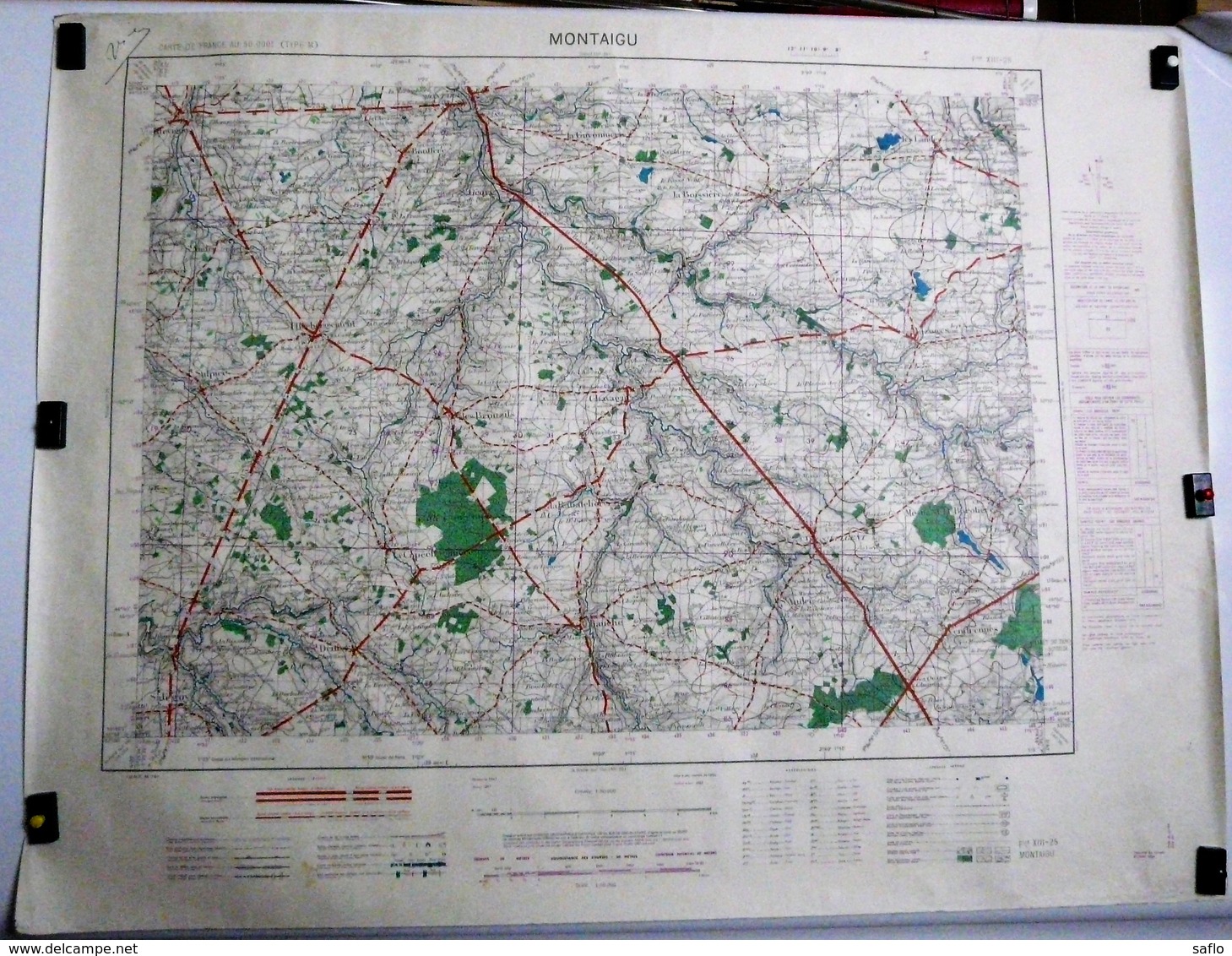 Carte Etat Major Montaigu  (Vendée) Type M - 1/50000ème Feuille XIII - 25  Institut Géographique National (IGNF) 1952 - Cartes Topographiques