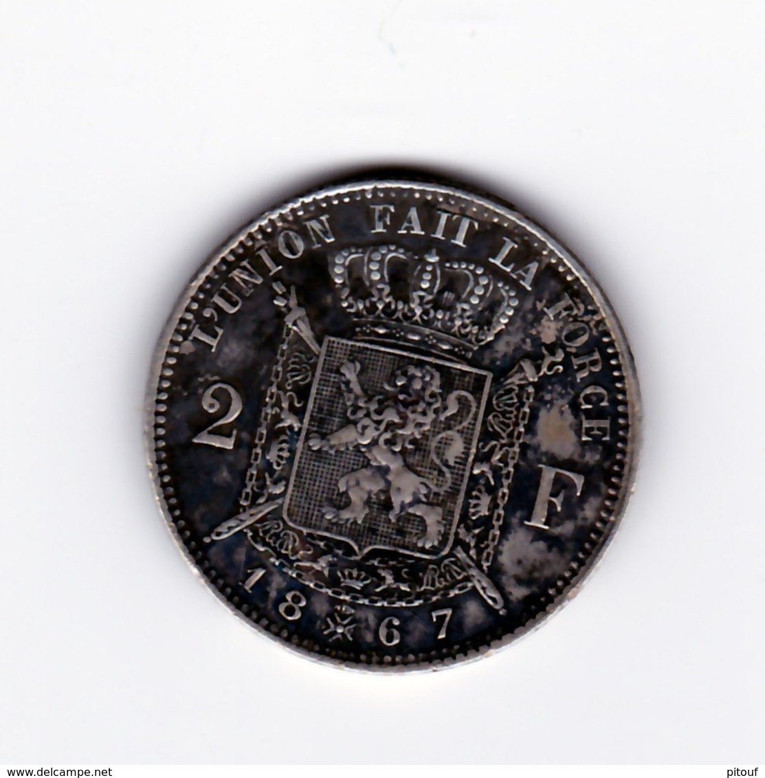 Très Belle 2 Francs Belgique 1867 (Type Avec Croix à Peine Marquée) TTB à SUP - 2 Frank