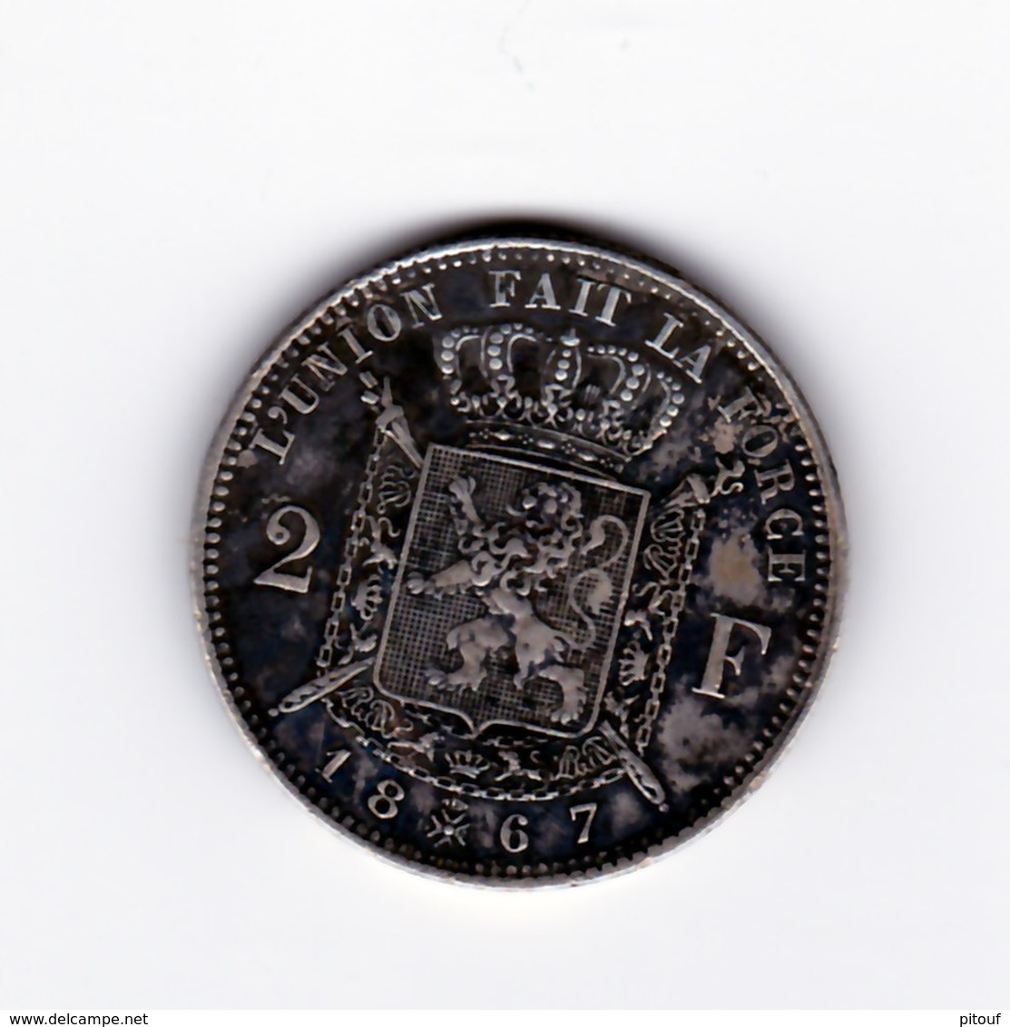 Très Belle 2 Francs Belgique 1867 (Type Avec Croix à Peine Marquée) TTB à SUP - 2 Francs