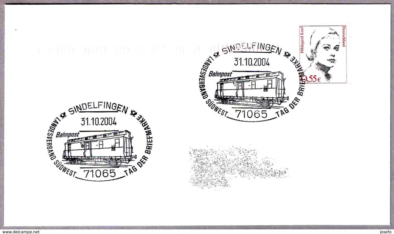 VAGON POSTAL - POSTAL WAGON - BAHNPOST. Sindelfingen 2004 - Correo Postal