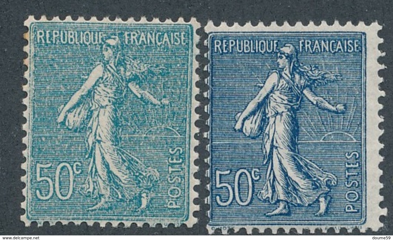 CK-42:FRANCE: Lot  Avec N°161** (2 Teintes) (1 Dent Rouillée) - 1903-60 Semeuse Lignée