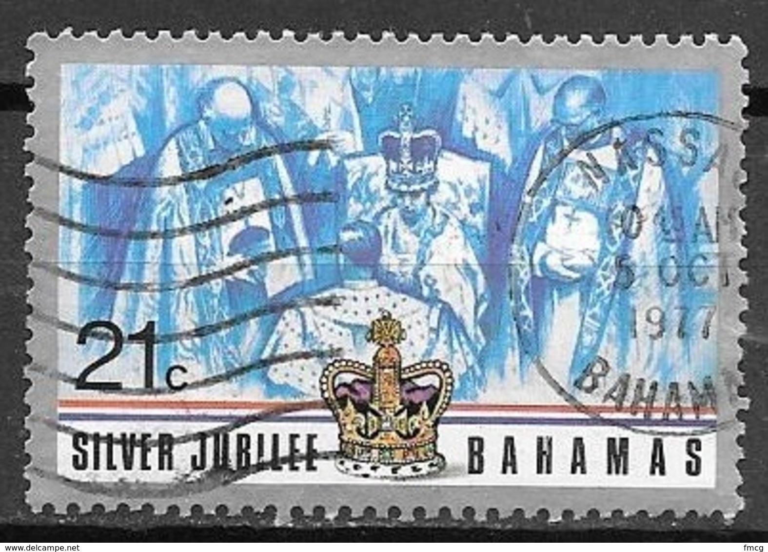 1977 Silver Jubilee, 21 Cents, Used - Bahamas (1973-...)