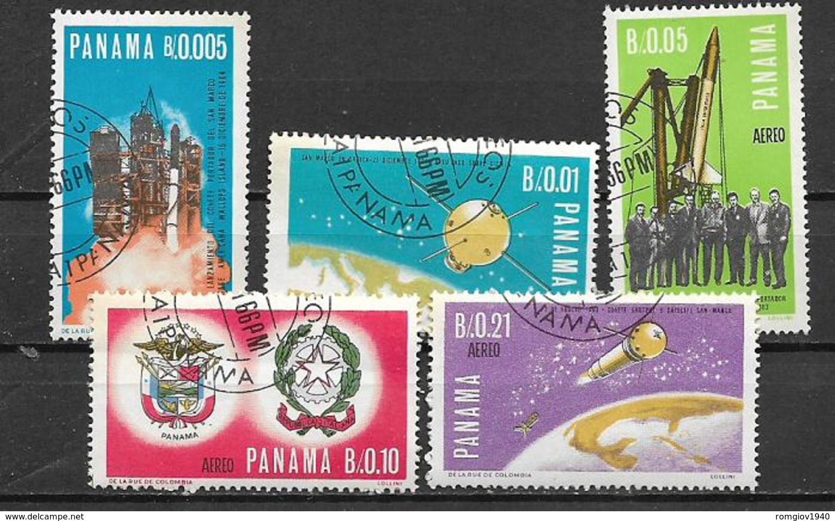 PANAMA 1967 SATELLITI ITALIANI YVERT 432-433+POSTA AEREA 400-402 USATA VF - Panama