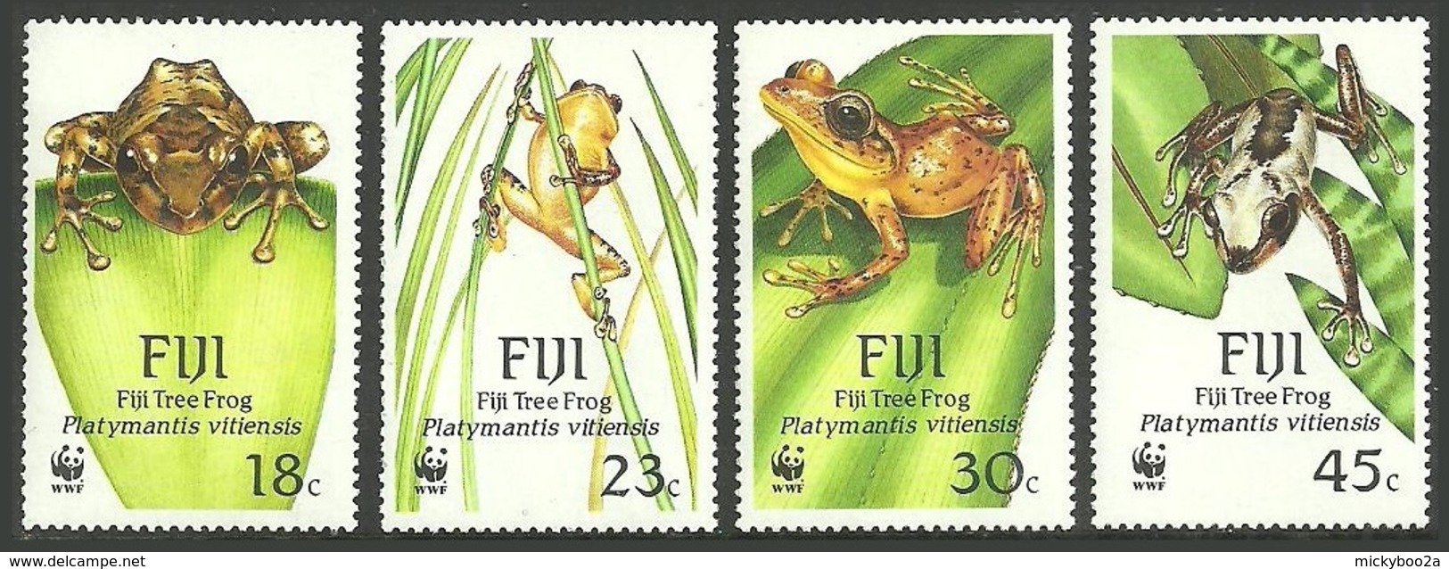 FIJI 1988 WWF WILDLIFE TREE FROGS SET MNH - Fiji (1970-...)