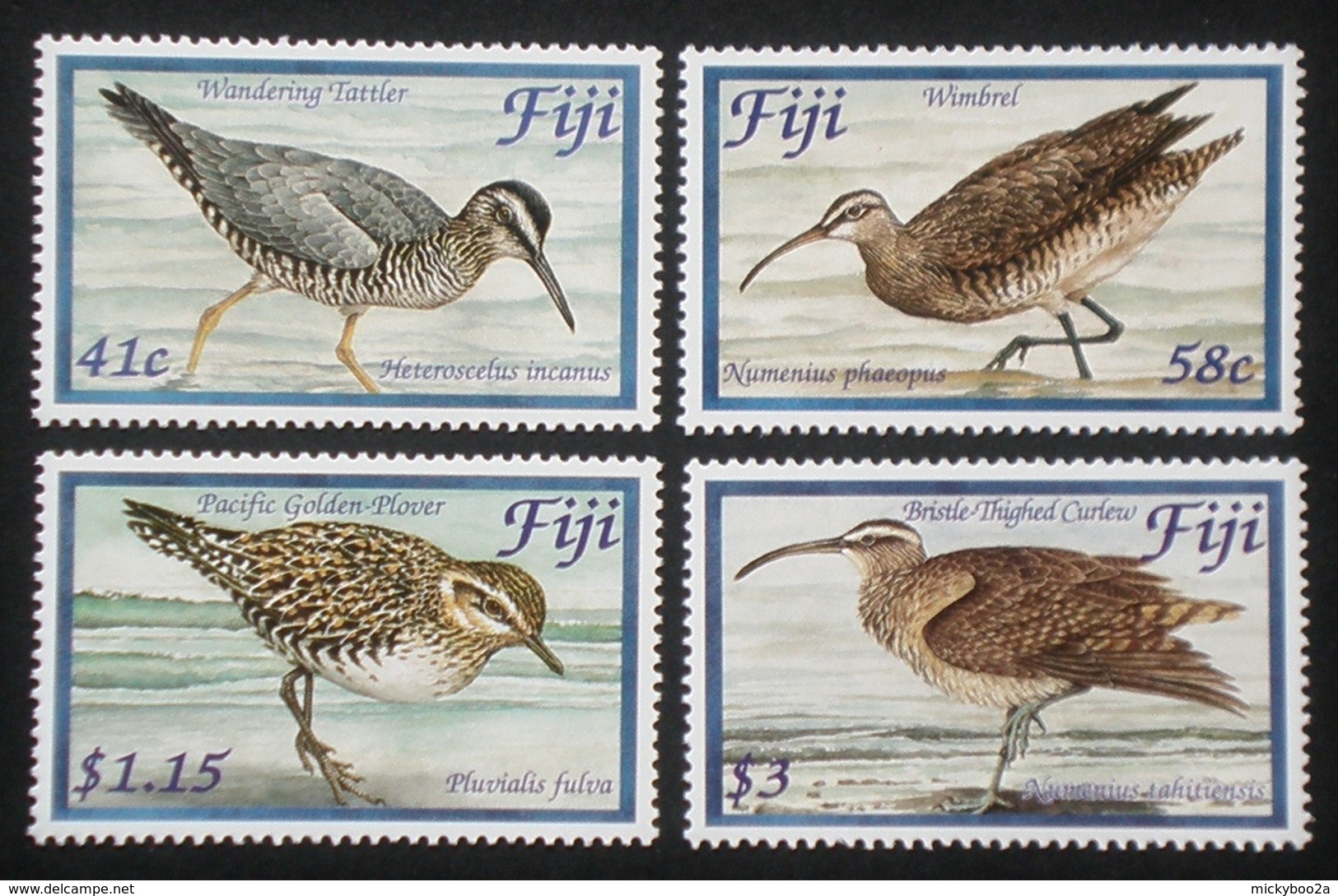 FIJI 2004 SEA SHORE BIRDS TATTLER WIMBREL PLOVER CURLEW SINGLE SET MNH - Fiji (1970-...)