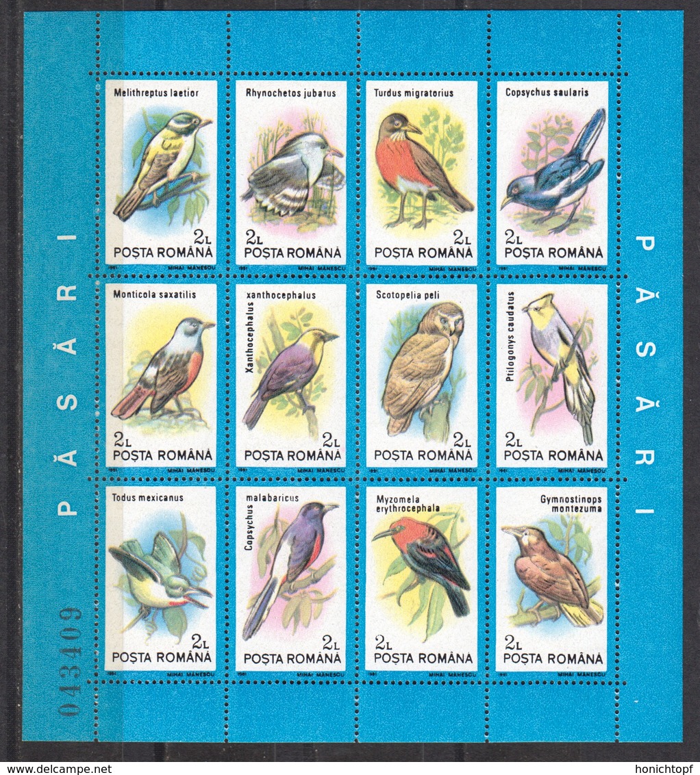 Rumänien; 1991; Michel Block 266 **, Birds / Vögel / Pasari - Ungebraucht