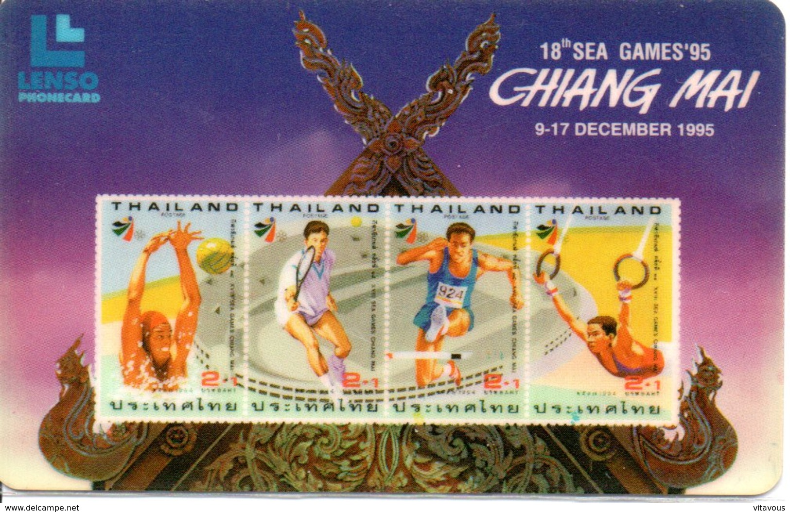 Télécarte Puce Thaïlande Timbre Stamp - Sport  Games GHIANG MAI Athlétisme 1995 Phonecard  (G15) - Thailand