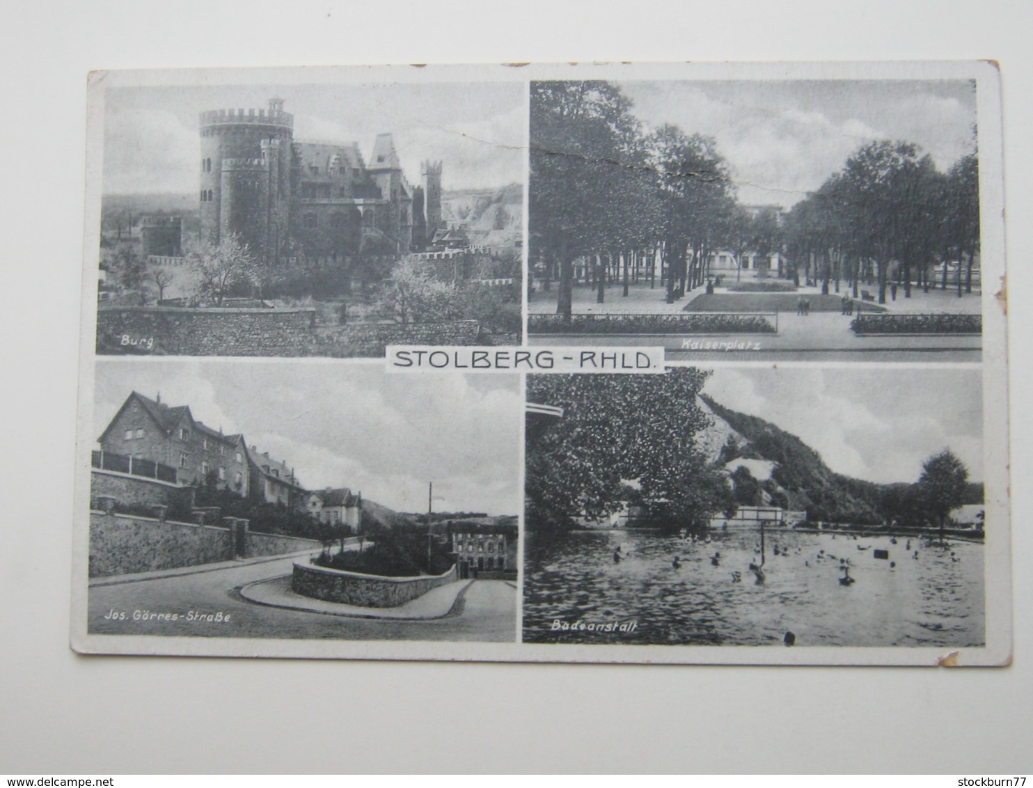 STOLBERG ,Schöne Karte 1939 Mit Marke Und Stempel, Knitter - Stolberg