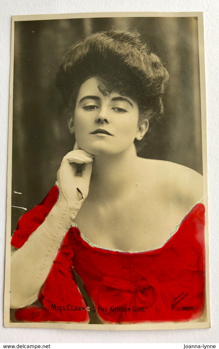 Vintage Postcard . Edwardian Actress MISS CLARKE THE GIBSON GIRL Posted 1906 - Théâtre