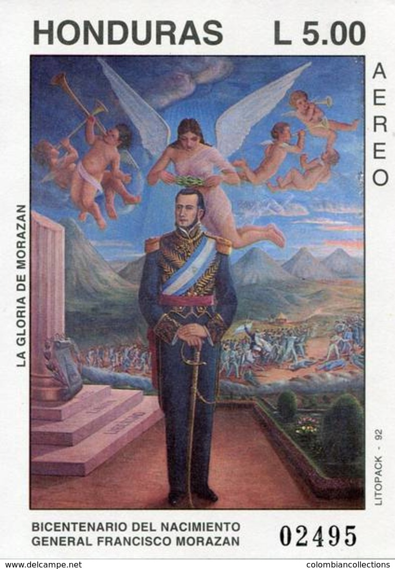 Lote H12, Honduras, 1992, HF, SS, Bicentenario Del Nacimiento General Francisco Morazan - Honduras