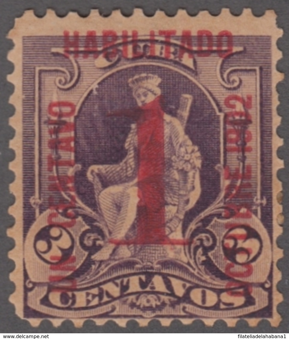 1902-120 CUBA REPUBLICA. 1902. HABILITADO 1c. GOMA ORIGINAL. - Nuevos