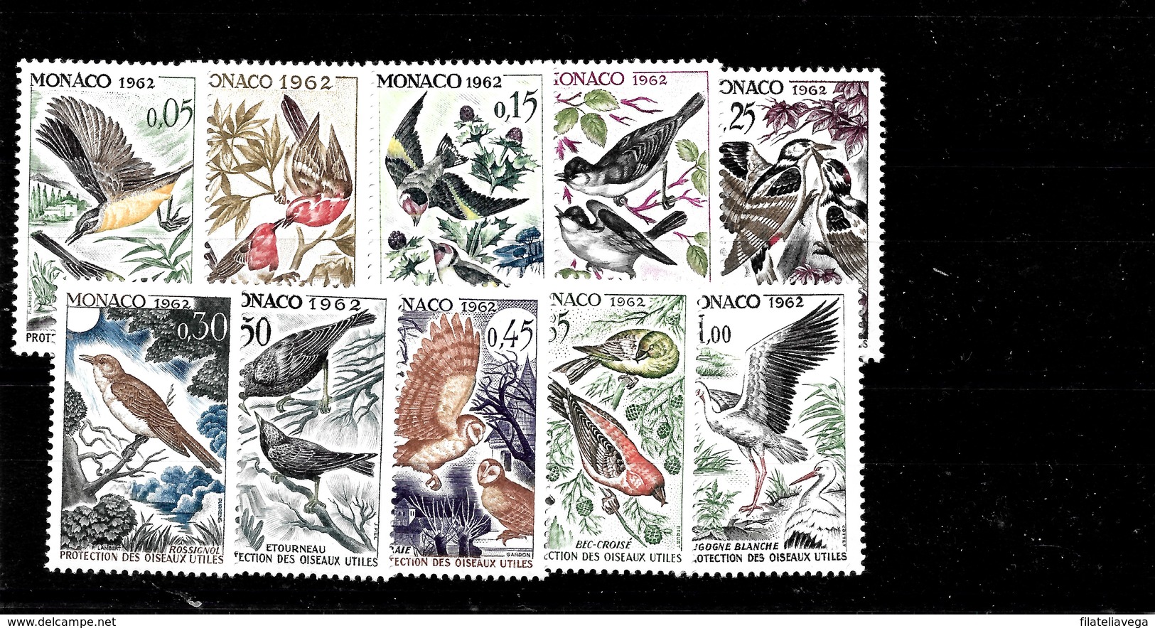 Serie De Mónaco Nº Yvert 581/90 **  AVES (BIRDS) - Nuevos