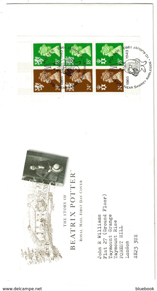 Ref 1257 - 1993 GB FDC First Day Covers - Beatrix Potter Prestige Book - Sawtry Cat £60 - 1991-2000 Em. Décimales