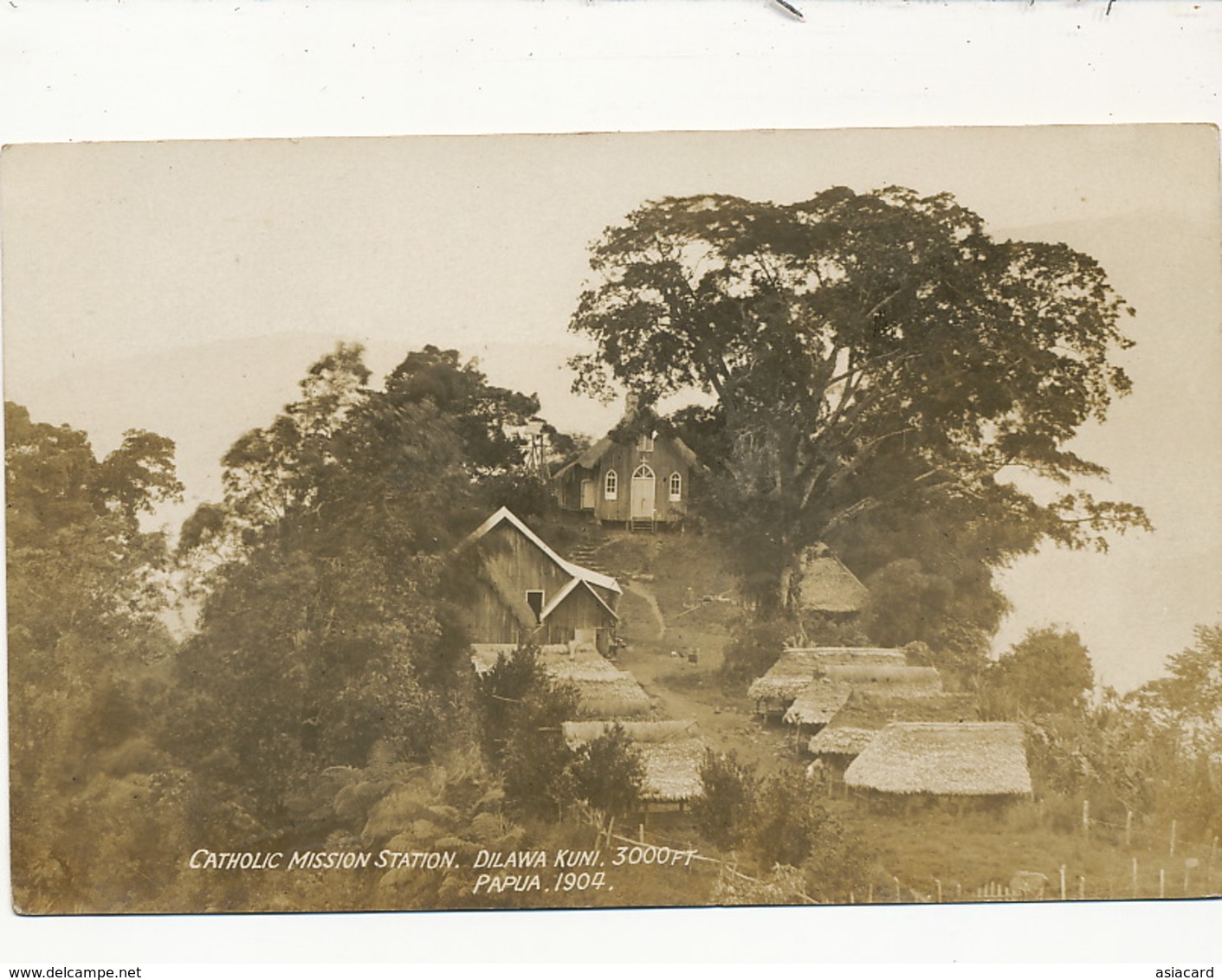 Real Photo Catholic Mission Station , Dilawa Kuni , Papua 1904 - Papua New Guinea