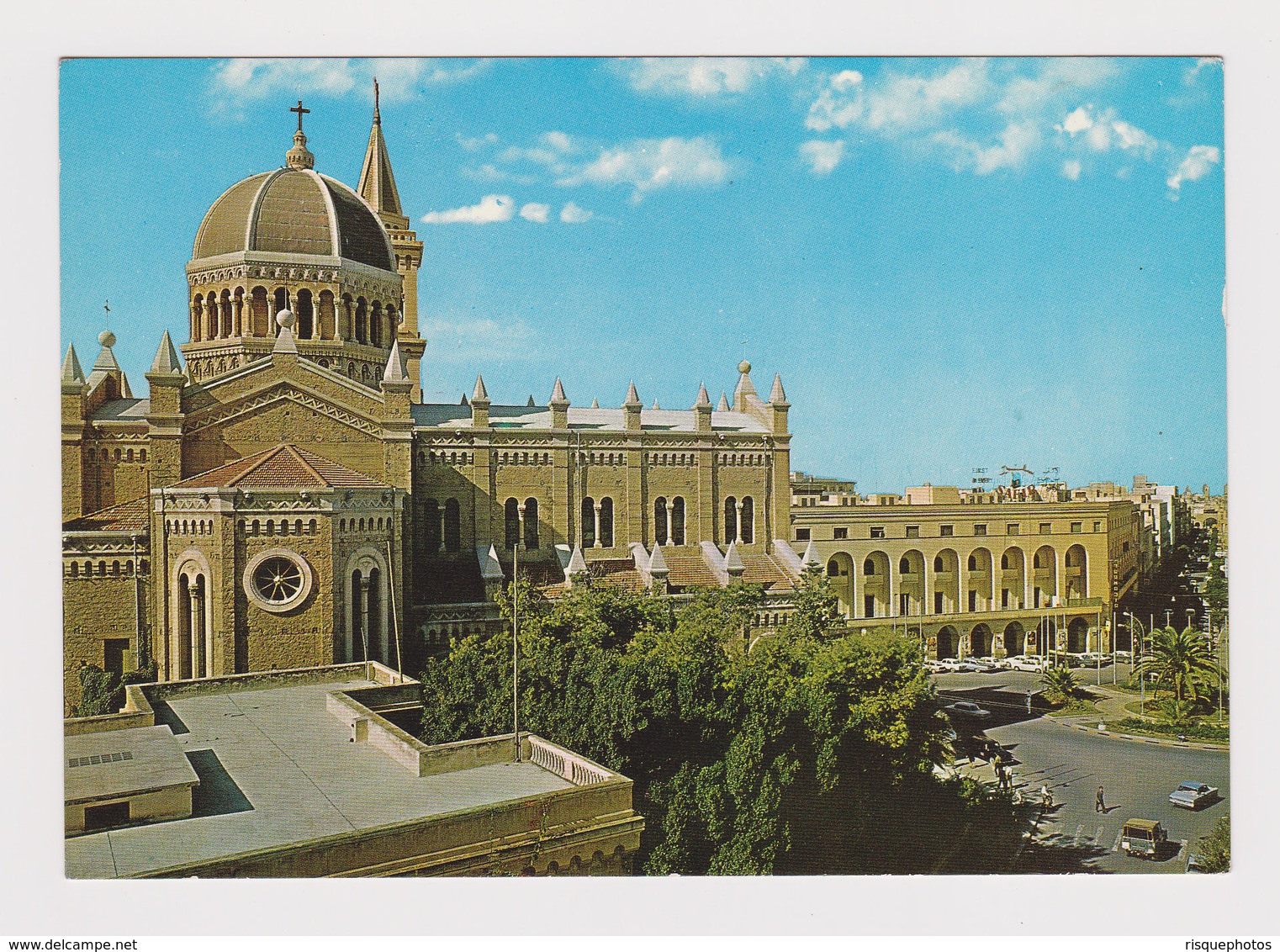 #52223 LIBYA Tripoli Cathedral View Vintage 1970s RPPc Photo Postcard - Libia