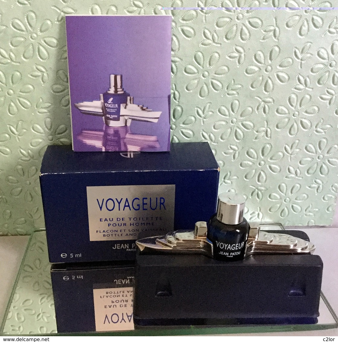 Miniature " VOYAGEUR " De JEAN PATOU  Eau De Toilette  5 Ml Dans Sa Boite Complète (M076) - Miniatures Hommes (avec Boite)