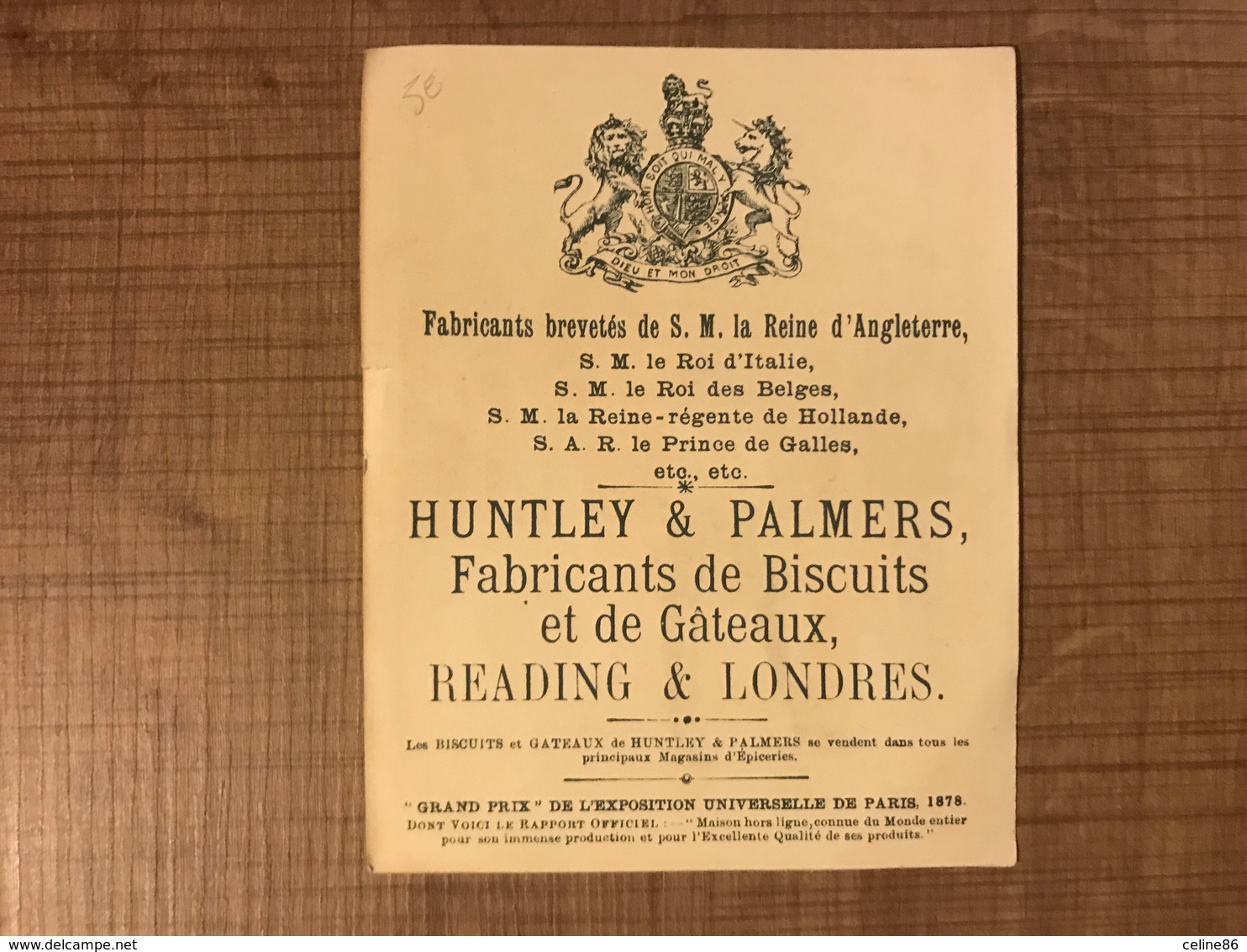 HUNTLEY & PALMERS Fabricants De Biscuits Et De Gâteaux - Autres & Non Classés