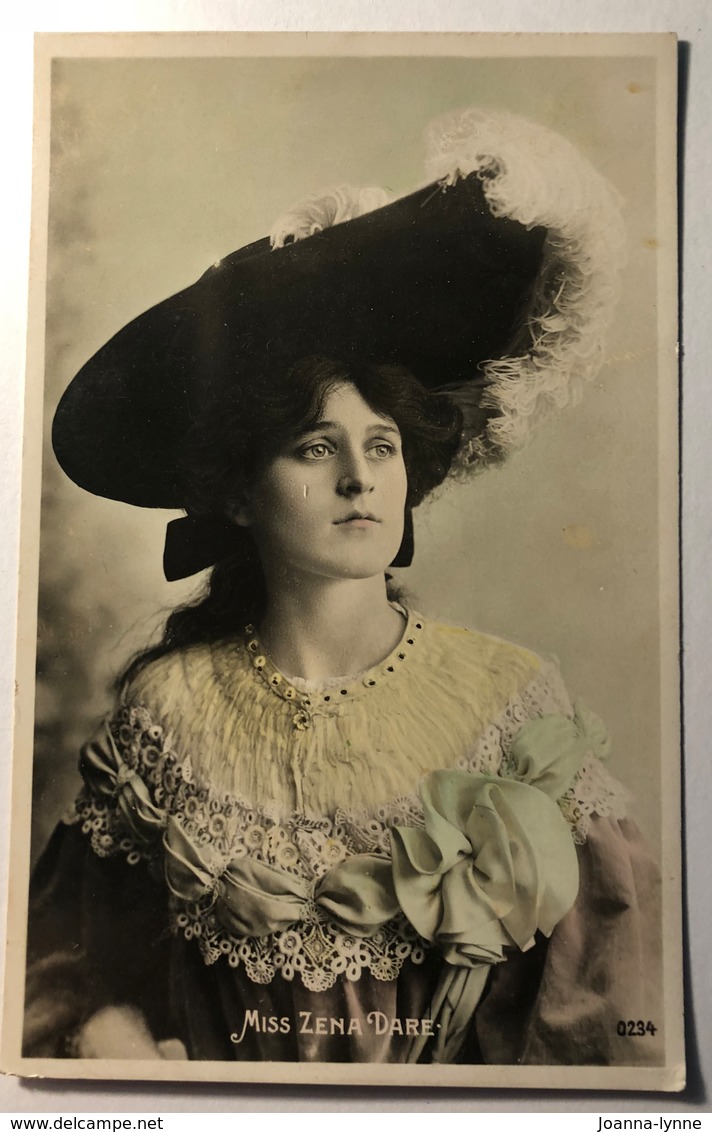 Vintage Postcard . Edwardian Actress Miss Zena Dare C1906 - Théâtre