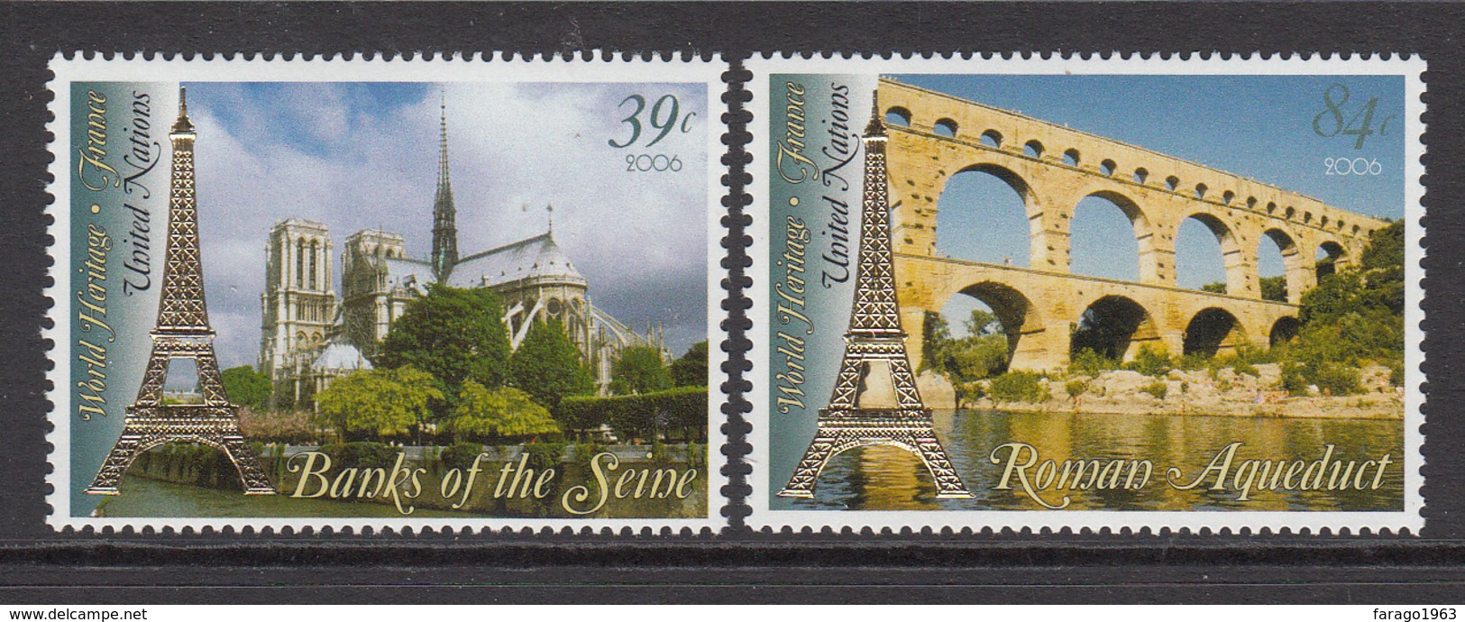 2006 UN New York World Heritage Sites France Set Of 2 MNH - Other & Unclassified