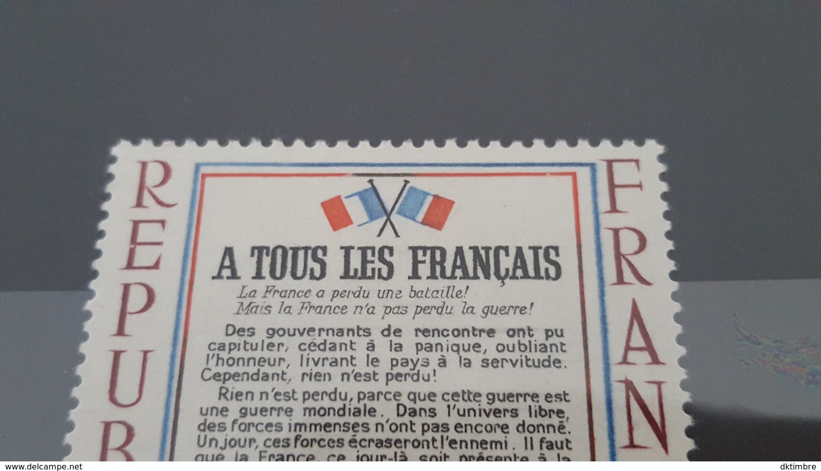 LOT 434266 TIMBRE DE FRANCE NEUF** LUXE VARIETE DRAPEAU ROUGE FORTEMENT DECALE - Non Classés