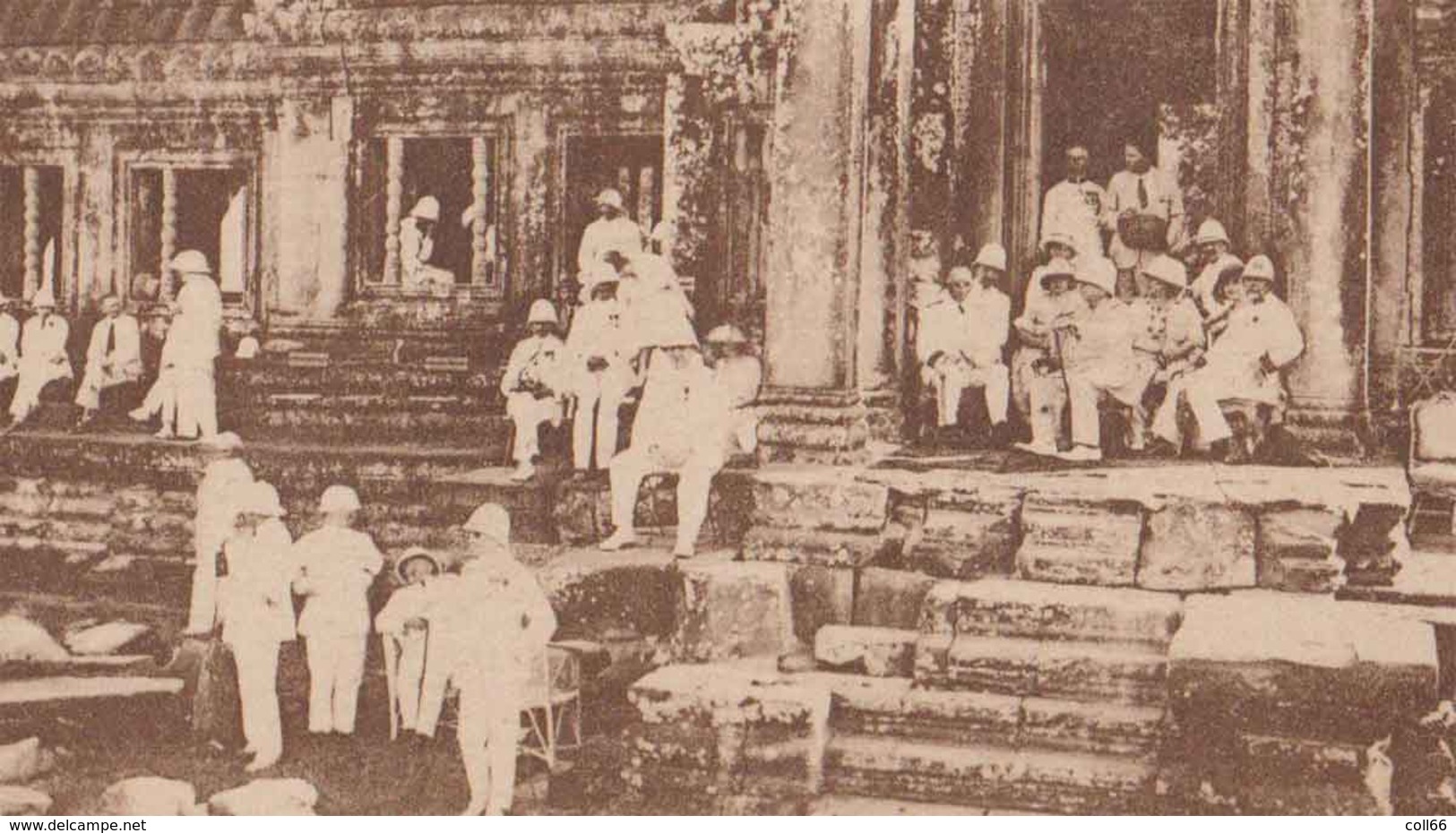 1920-30 Cambodge Maréchal Joffre Aux Ruines D'Angkor-Vat TB Animée éditeur L.Clospin Saigon Dos Scané - Autres & Non Classés