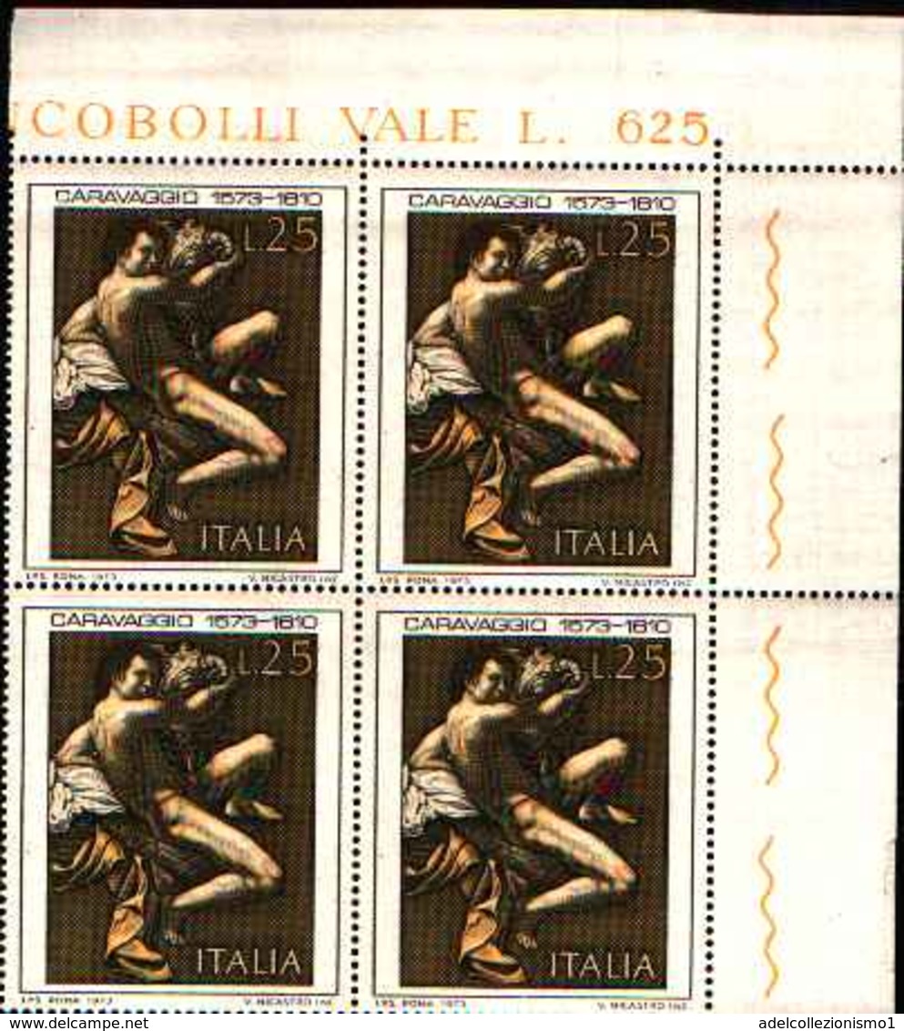 74841) ITALIA-QUARTINA- 4º Cen. Della Nascita Di Michelangelo Merisi, Detto Il Caravaggio - 28-9 1973-MNH** - 1971-80:  Nuovi